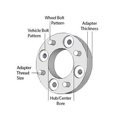 Adaptateurs en aluminium 6061 T6 en aluminium 6X135 à 6X150-38mm