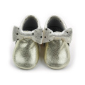 New Styles Metal Gold Bow Girls Baby Moccasins