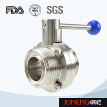 Stainless Steel Sanitary One Side Threaded One Side Clamped Manual Butterfly Valve (JN-BV2008)