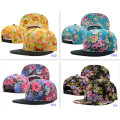 Flores por atacado moda impresso projeto snapback ajustável plana brimmed beisebol hip-hop tampão chapéu