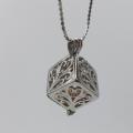 Silver Plated Cube Shaped 6-7mm Pearl Cage Pendant