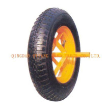 rubber wheel with simple steel rim.