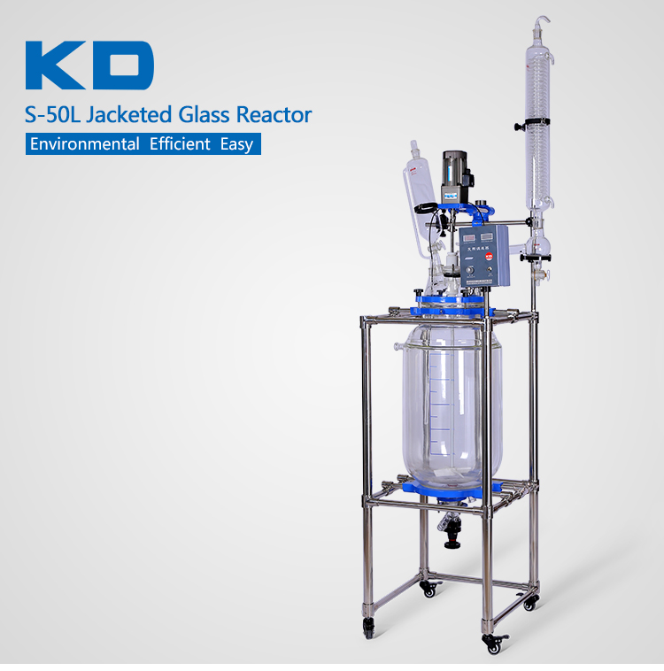 Chemical vacuum double-layer glass reactor series