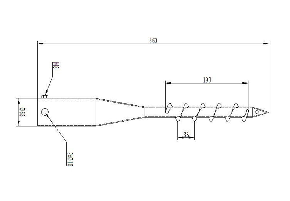 drawing of ground screw