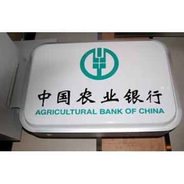 China ABC banco caixa de acrílico LED luz de parede fora