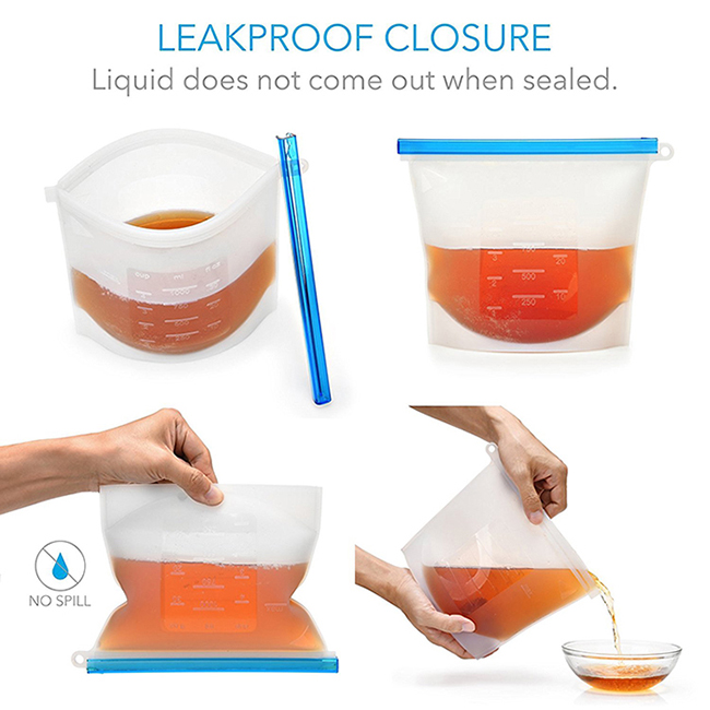 Vacuum Silicone Food Storage Bag Set