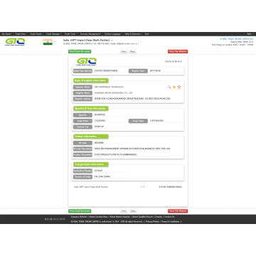 CCTV  product Import Customs Data