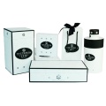 Black paper packaging for cosmetics set with tray