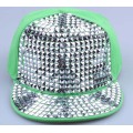 Fitted flat brim snapback punk rivet cap hiphop dance cap