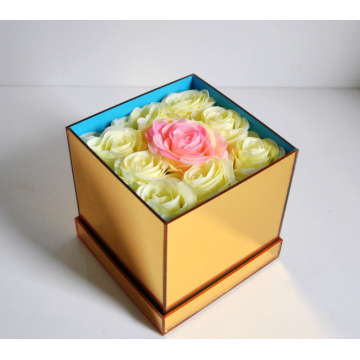 Acrylic Gold Mirror Gift Box For Flower