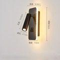 3+8W Rounded Square Aluminum Reading Spot Wall Lamp