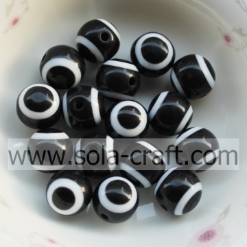 Top Menge 10MM 500Pcs Black Evil Eye Edelstein Perlen Round Spacer Plain Round Großhandel Synthetische Opal Perlen