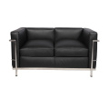 Réplica de couro Le corbusier LC2 loveseat