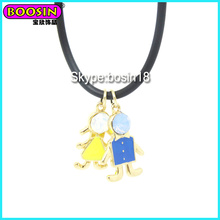 Fashionable Cute Enamel Metal Boy Charm Necklace