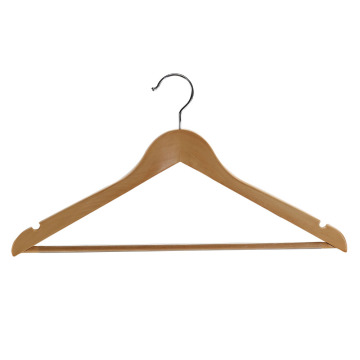 Chrome Hook Non Slip Bar Solid Wood Hangers