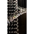 Treppenhaus Spiralkristall lange hängende Lampe Kristallperlen Kronleuchter Luxus Wasserfall Anhänger Leuchten