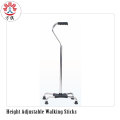 Four-corner support stable silver white walking stick Cane