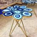 Dessus de table en agate bleue