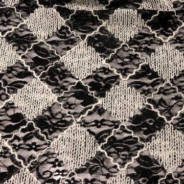 Tissu en dentelle à la broderie design à carreaux