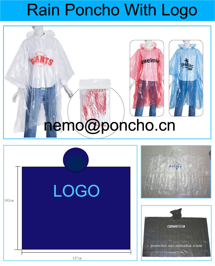 Printed disposable poncho