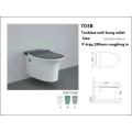 Toilette suspendue murale en céramique P-Trap sans rebord