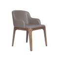 Moderne Grace Wood Leder Essstuhl