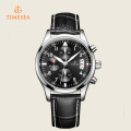 Mens Quartz Watches Luxury Leather Black Fashion Chronograph 72230