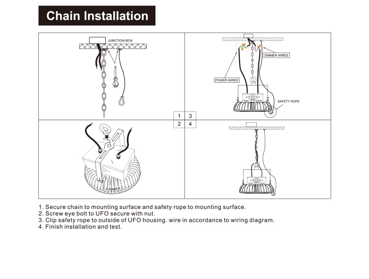 UFO LED High Bay Light Chain Installation _ 16