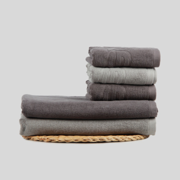 Double Loop Gray Jacquard Bath Towel