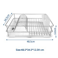 estante de secado de platos de metal cromado con plateado con estante de secado para platos de soporte para utensilios para fregadero de cocina a la cocina