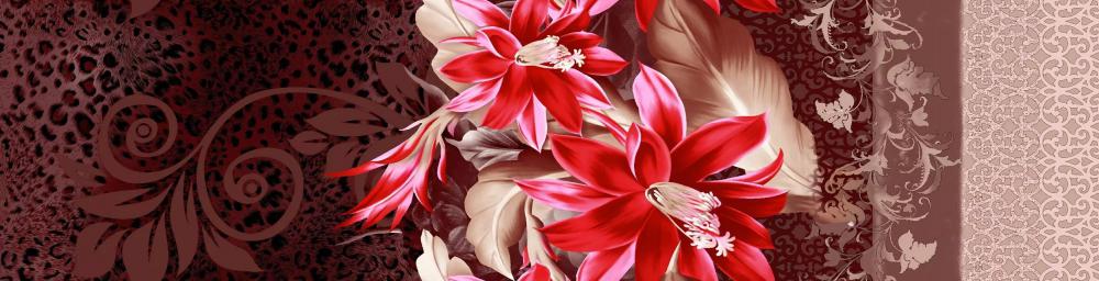 3D flower designs in fabrics