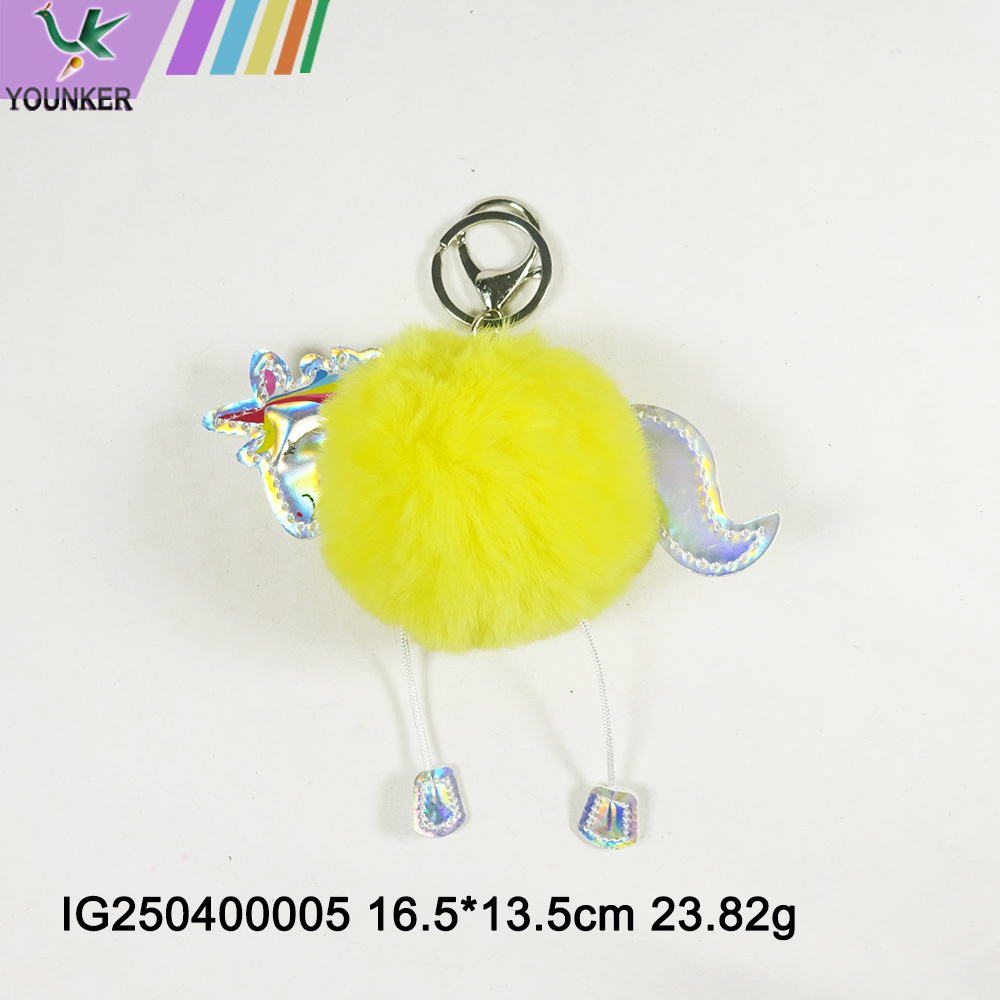 Faux Rabbit Fur Ever Pom Pom Keychain