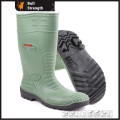 Supérieure de PVC vert et noir PVC Outsole sécurité Gum boot (SN5220)
