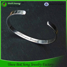 Fashion Stainless Steel Secret Message Silver Bracelet