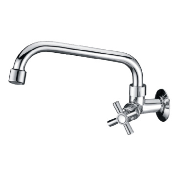 Grifo mezclador de lavabo de cocina de doble manija cruzada