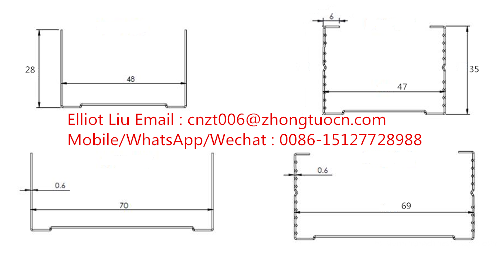 Combinado Keel Roll formando máquina / Double Line Keel Roll Formin