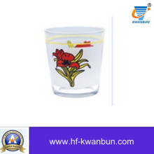 Glass Cup Tea Cup with Flower Decal Tumbler Kb-Hn0752