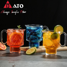 650ml Crystal Vintage Pattern Glass Fruit Tea Cup
