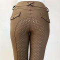 High Quality Brown Fabric Women Breeches For Sports