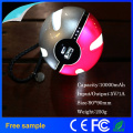 10000mAh Bateria Li-Polímero Magic Ball LED Lighting Power Bank Charger