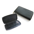 Fashion designer men leather wallet leisure style, zipper closure