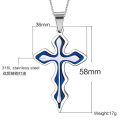 Titanium steel three layers cross pendant