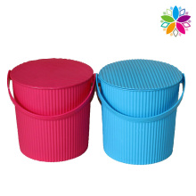 Wave Design Plastic Storage Bucket with Handle (SLT004)