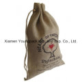Promocional personalizado gran bolsa de cordón natural de yute