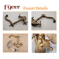 Fyeer Brass Dual Handle Retro Syle Wash Basin Faucet Water Mixer Tap Wasserhahn