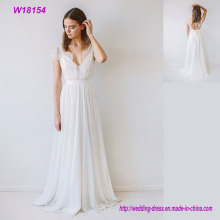 Vente en gros Robe de mariée en dentelle blanche Robe de mariée classique