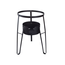 Single burner camping cook stand with round cover