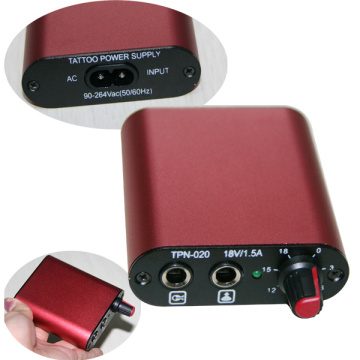 Pocket Red Aluminium Tattoo Power Supply