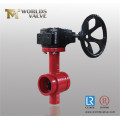 Red Colour Grooved Wafer Butterfly Valve