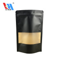 Clear Window Ziplock Bag black Kraft Paper Bag